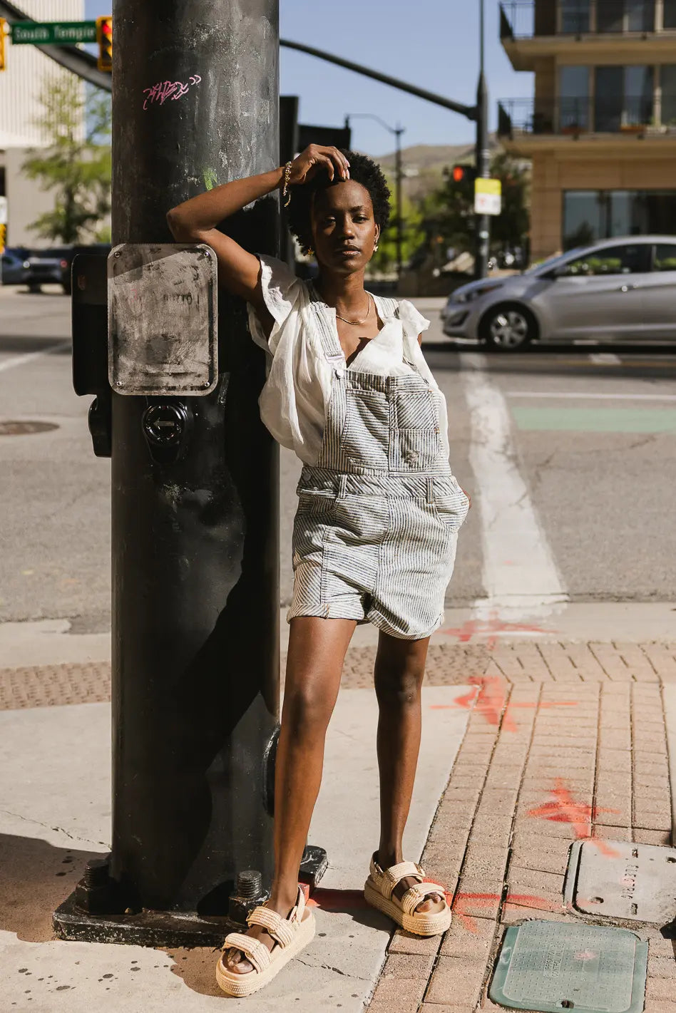 Carstyn Striped Shortalls - FINAL SALE