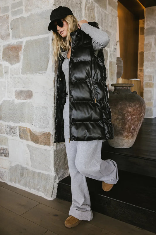 Layla Puffer Vest in Black - FINAL SALE