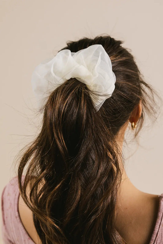 Organza Oversized Scrunchie in Ivory