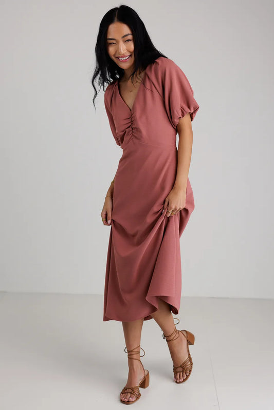 Maeve Midi Dress in Mauve - FINAL SALE