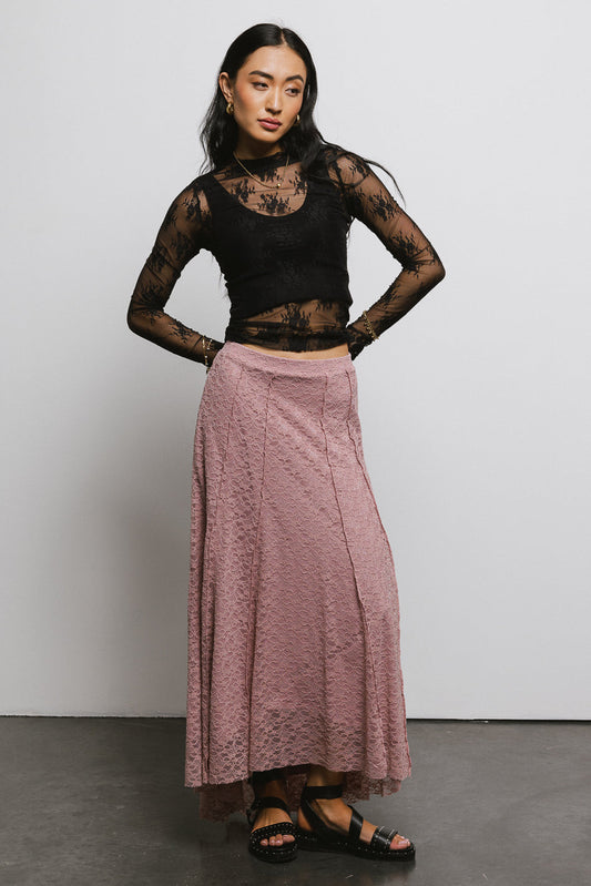 Eliza Lace Skirt in Rose - FINAL SALE
