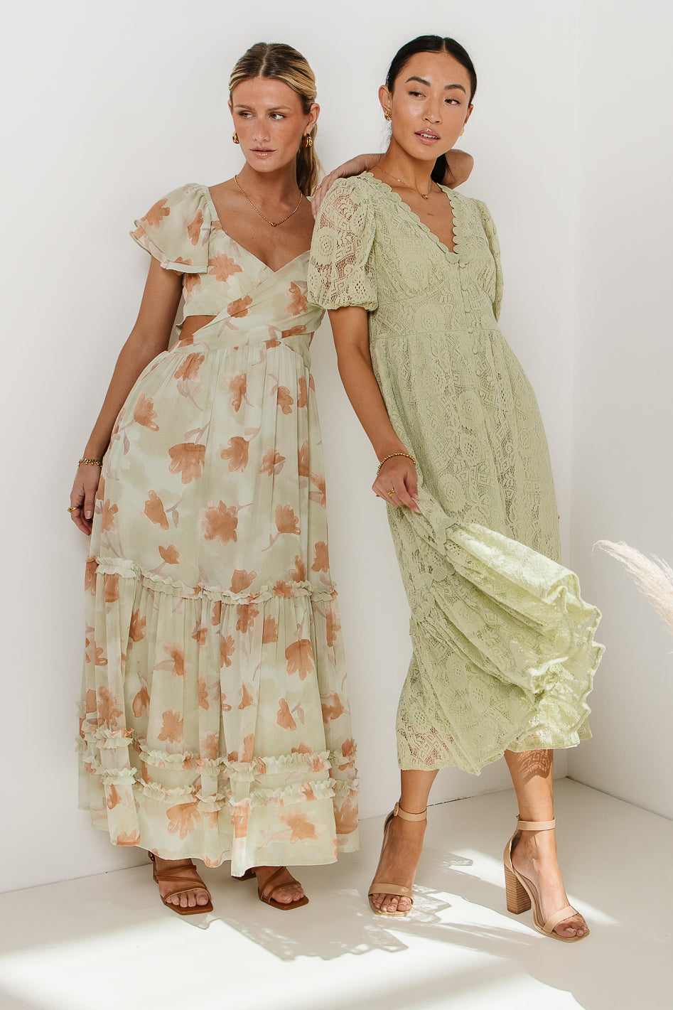 Rowan Lace Dress in Sage - FINAL SALE