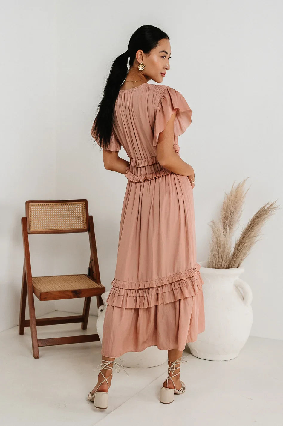 Willa Ruffle Dress in Blush - FINAL SALE