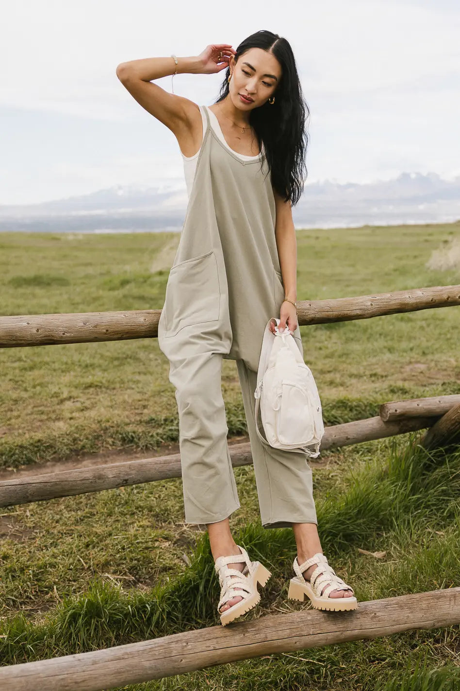 Don't Stop Onesie in Sage - FINAL SALE