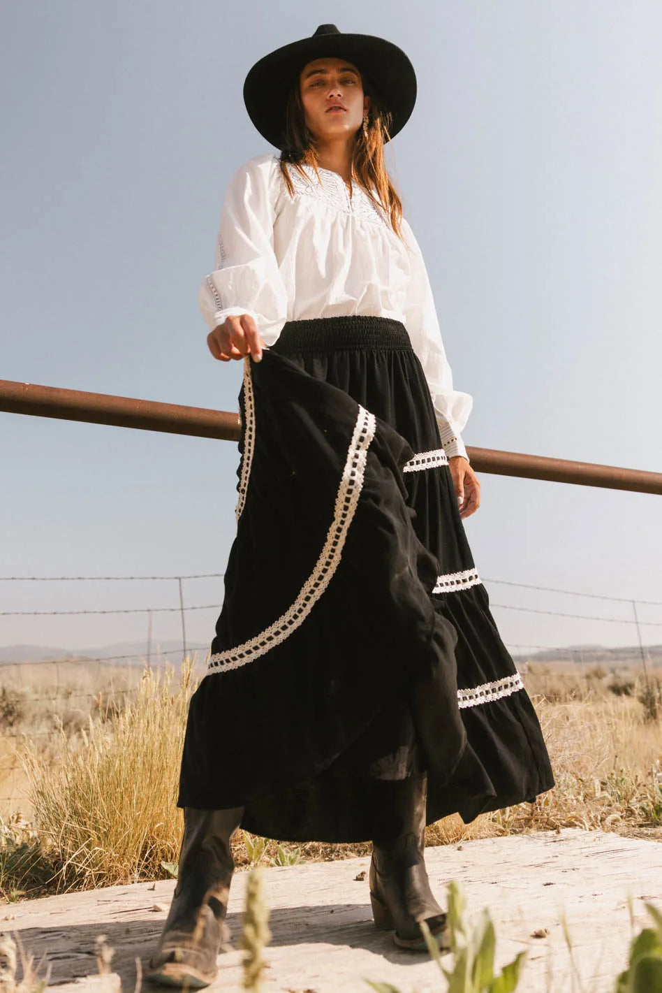Betsie Lace Trim Maxi Skirt - FINAL SALE