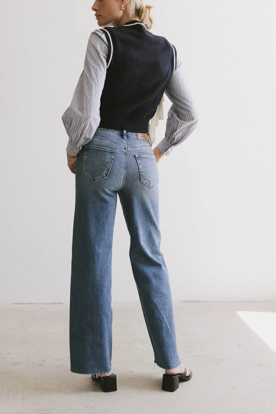Montie Striped Sweater Top in Navy - FINAL SALE