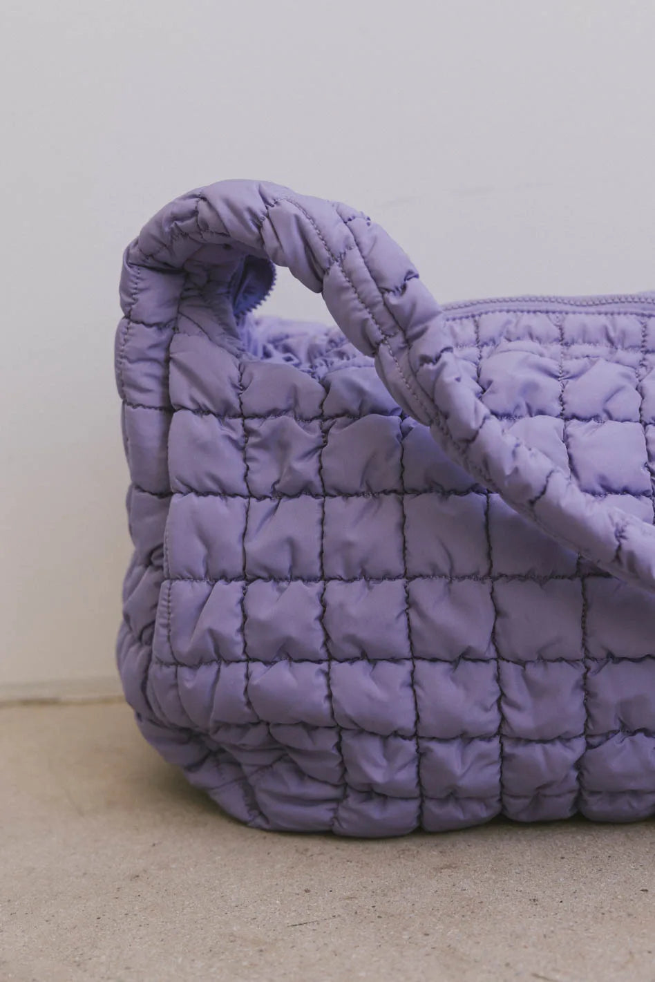 Nora Quilted Tote Bag in Lavender - FINAL SALE