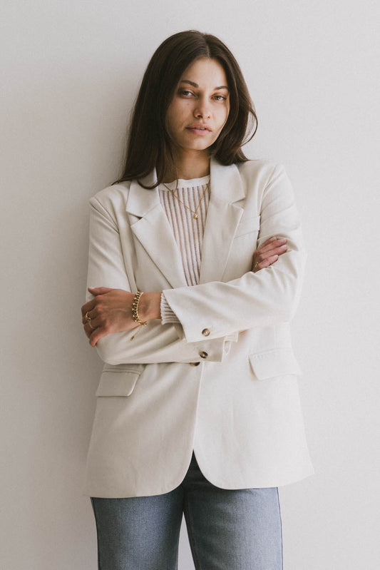 Crystal Blazer in Cream - FINAL SALE