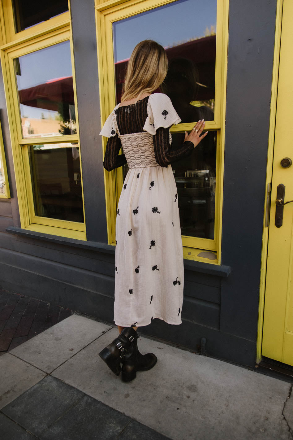 Cece Smocked Embroidered Dress - FINAL SALE