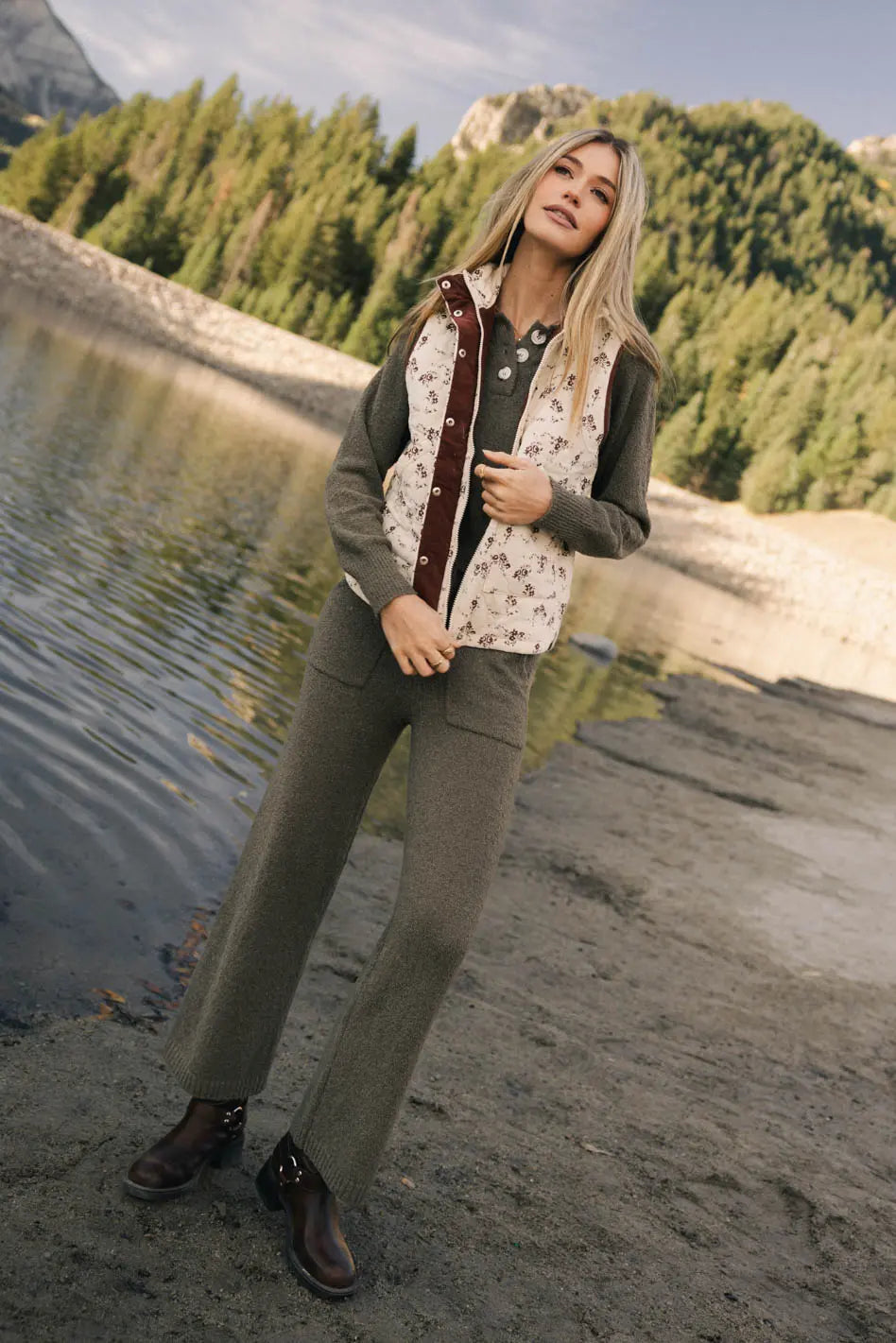 Fletcher Quilted Floral Vest - FINAL SALE