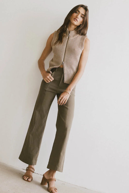 Sable Straight Leg Pants in Olive - FINAL SALE
