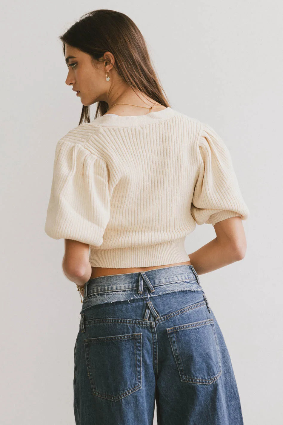 Axton Knit Cardigan in Natural - FINAL SALE