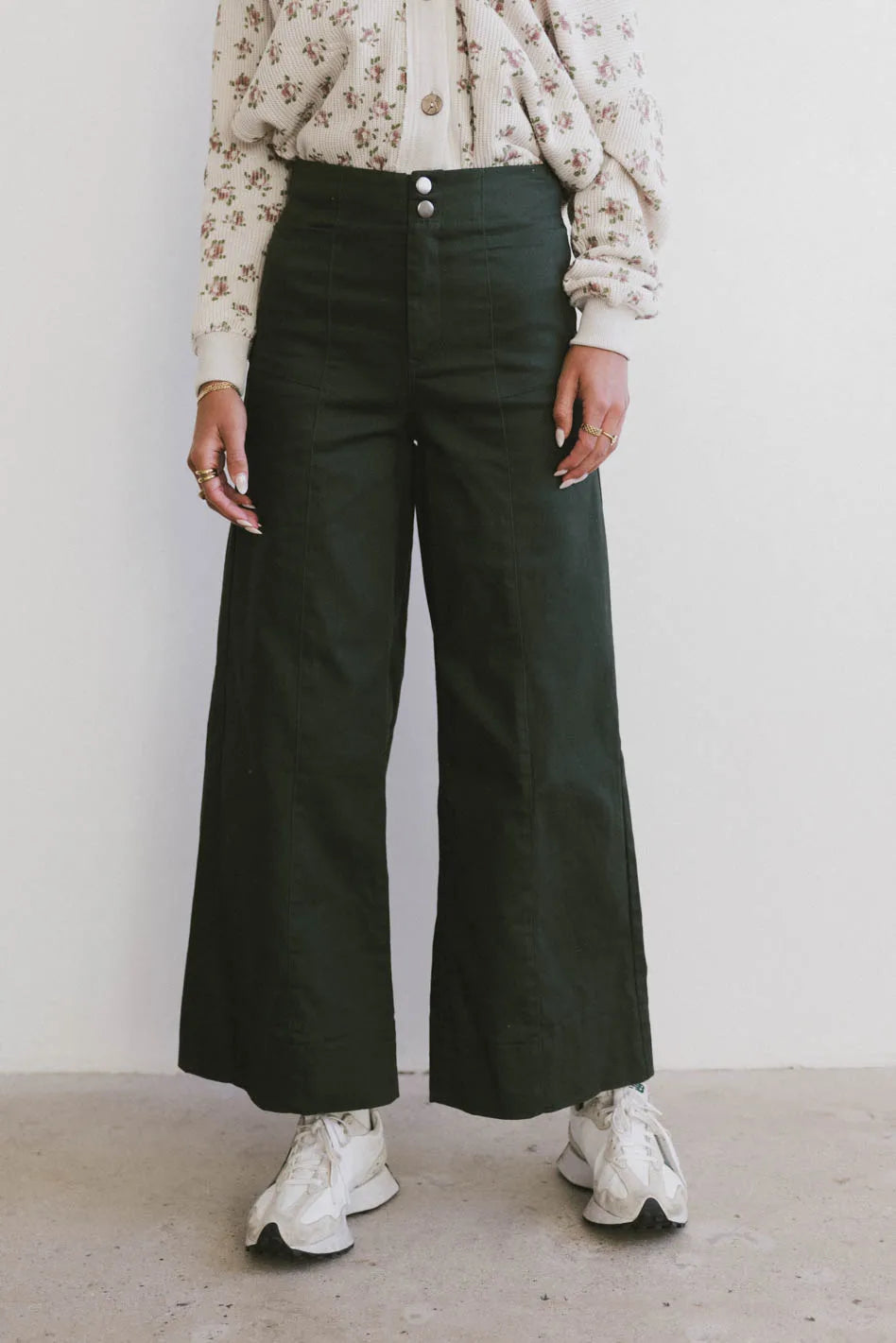 Aspen Wide Leg Pants in Hunter Green - FINAL SALE