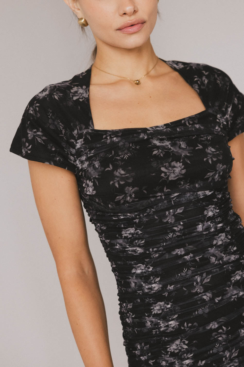 Kensie Ruched Midi Dress - FINAL SALE
