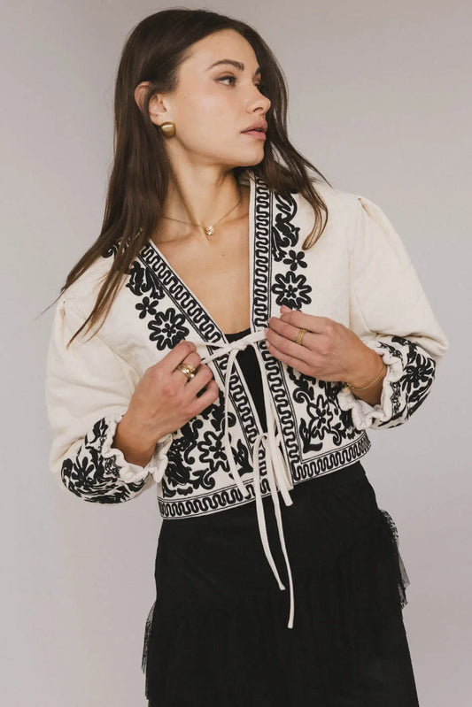 Benja Embroidered Jacket in Ivory - FINAL SALE