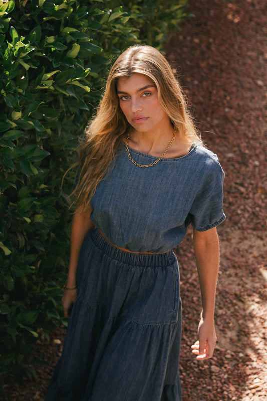 Kiera Denim Top - FINAL SALE