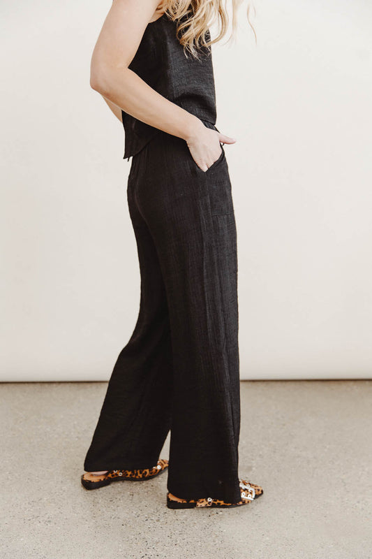 Debbie Wide Leg Pants in Black - FINAL SALE