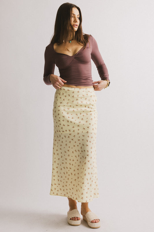Royal Floral Midi Skirt - FINAL SALE