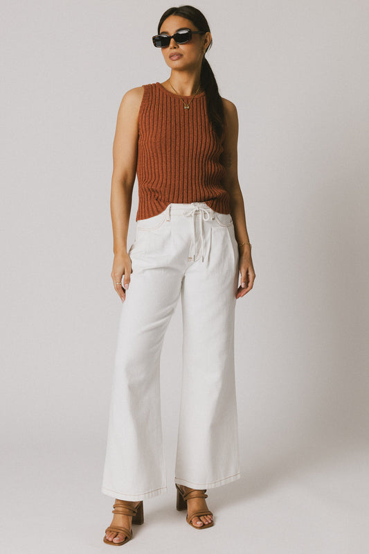 Riley Ribbed Top in Clay - FINAL SALE