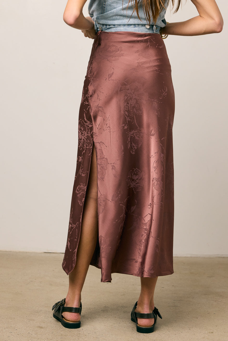 Ellie Floral Maxi Skirt in Brown - FINAL SALE