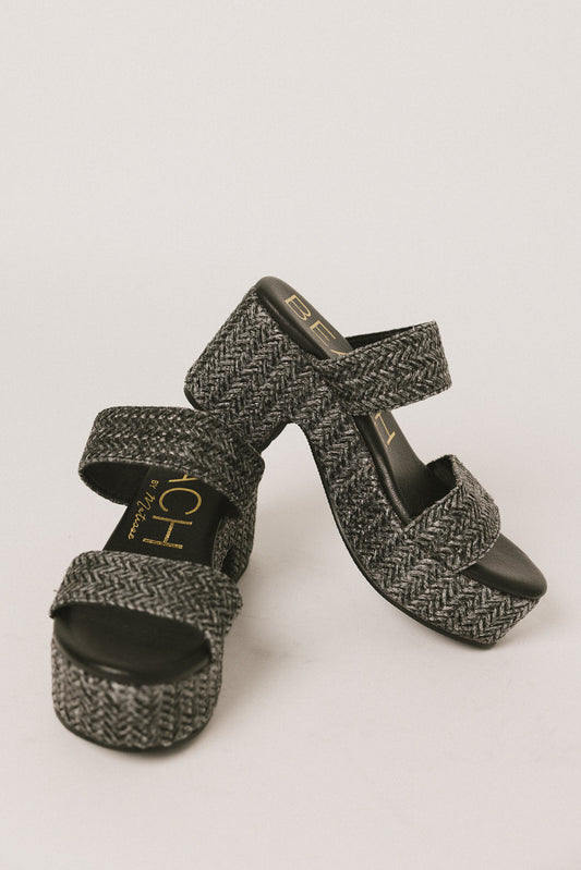Kylie Platform Sandals in Black - FINAL SALE