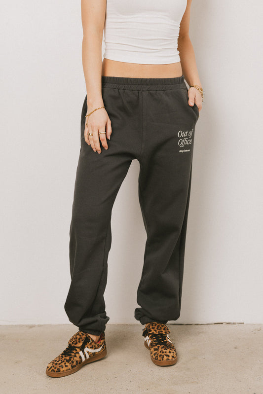 Out of Office Sweatpants in Charcoal - FINAL SALE