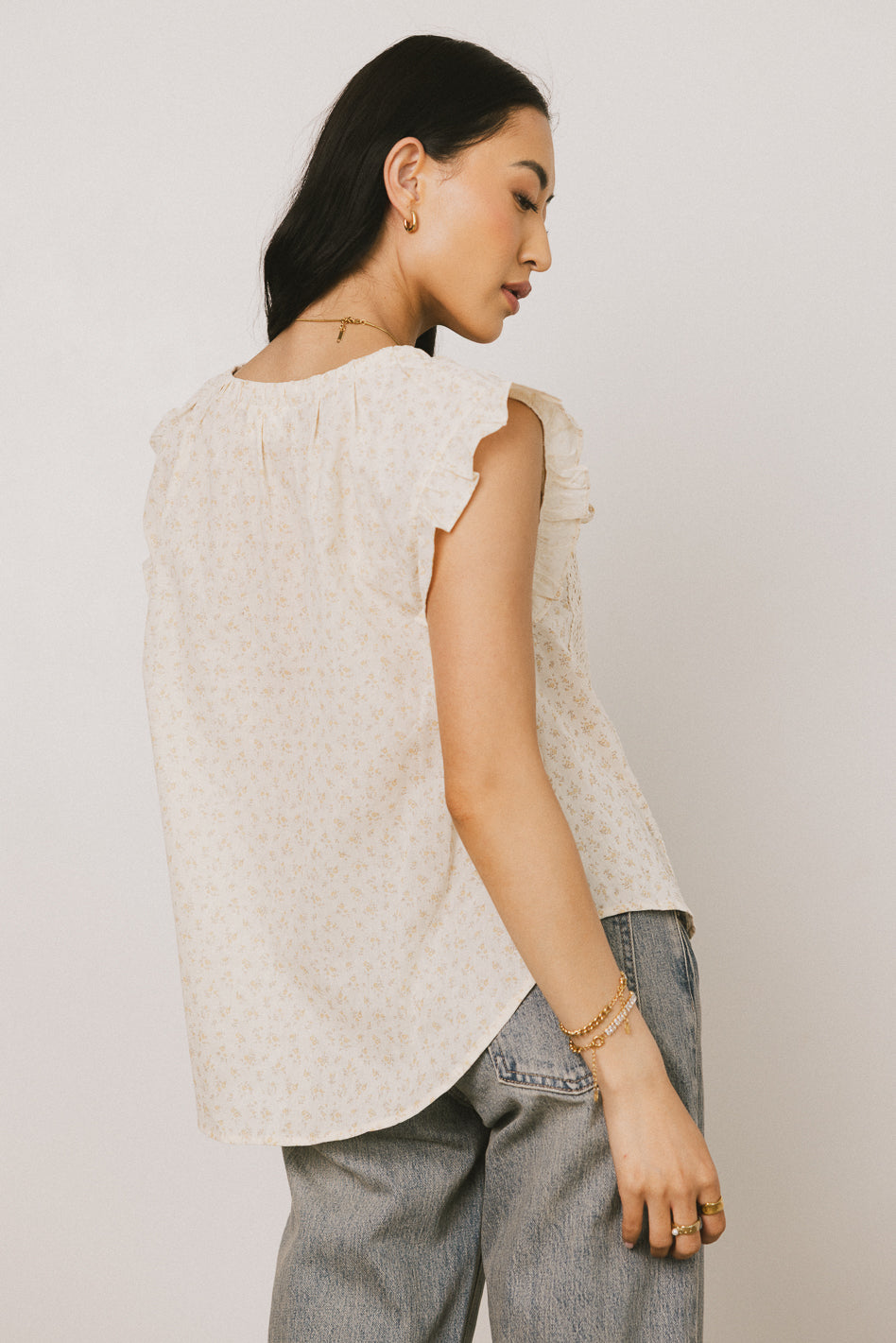 Rome Floral Blouse in Yellow - FINAL SALE