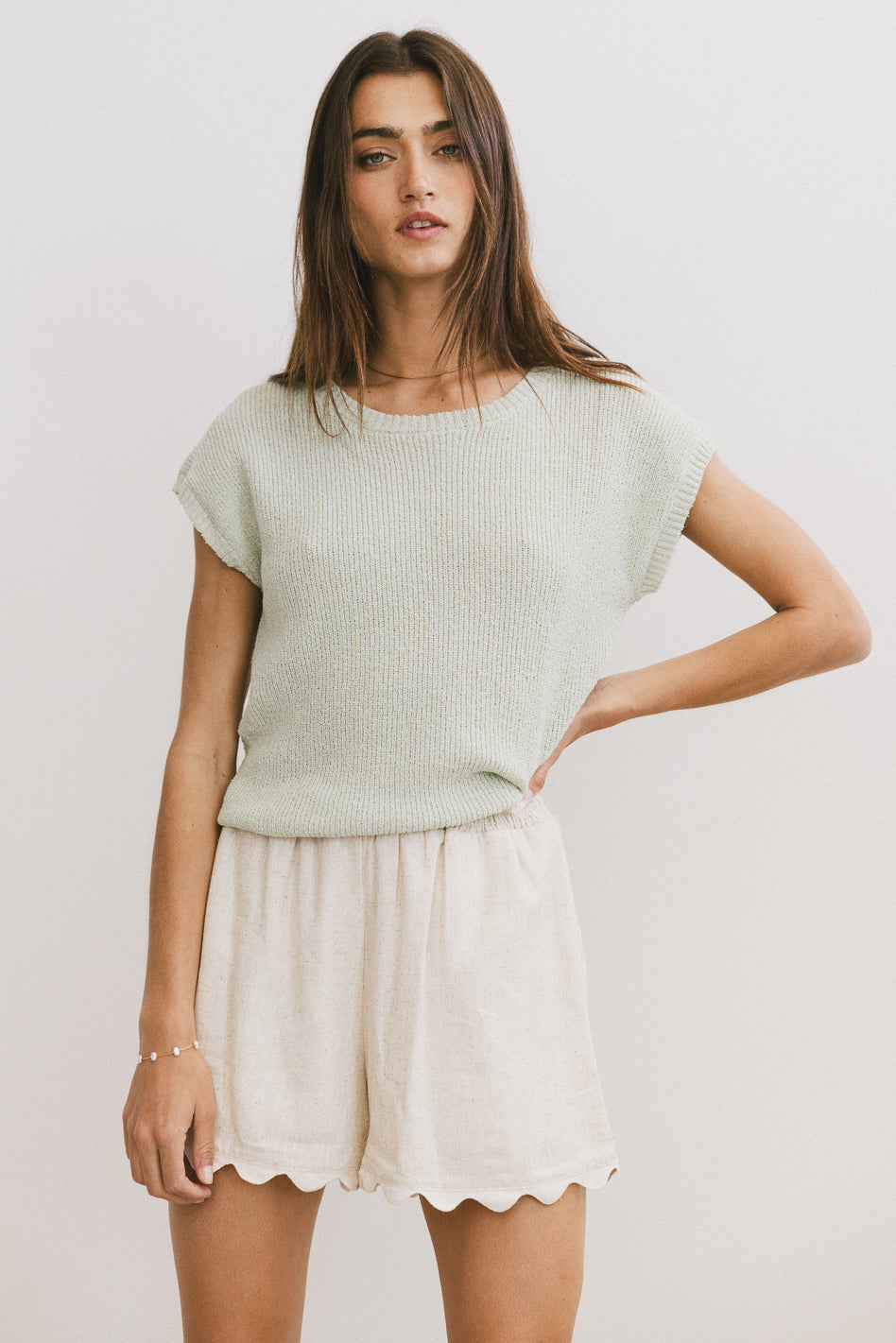Amy Knit Top in Sage - FINAL SALE