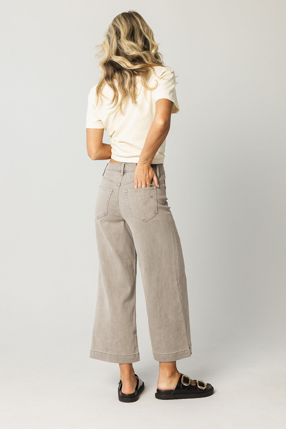 Oliver Extra Wide Leg Jeans in Gray - FINAL SALE