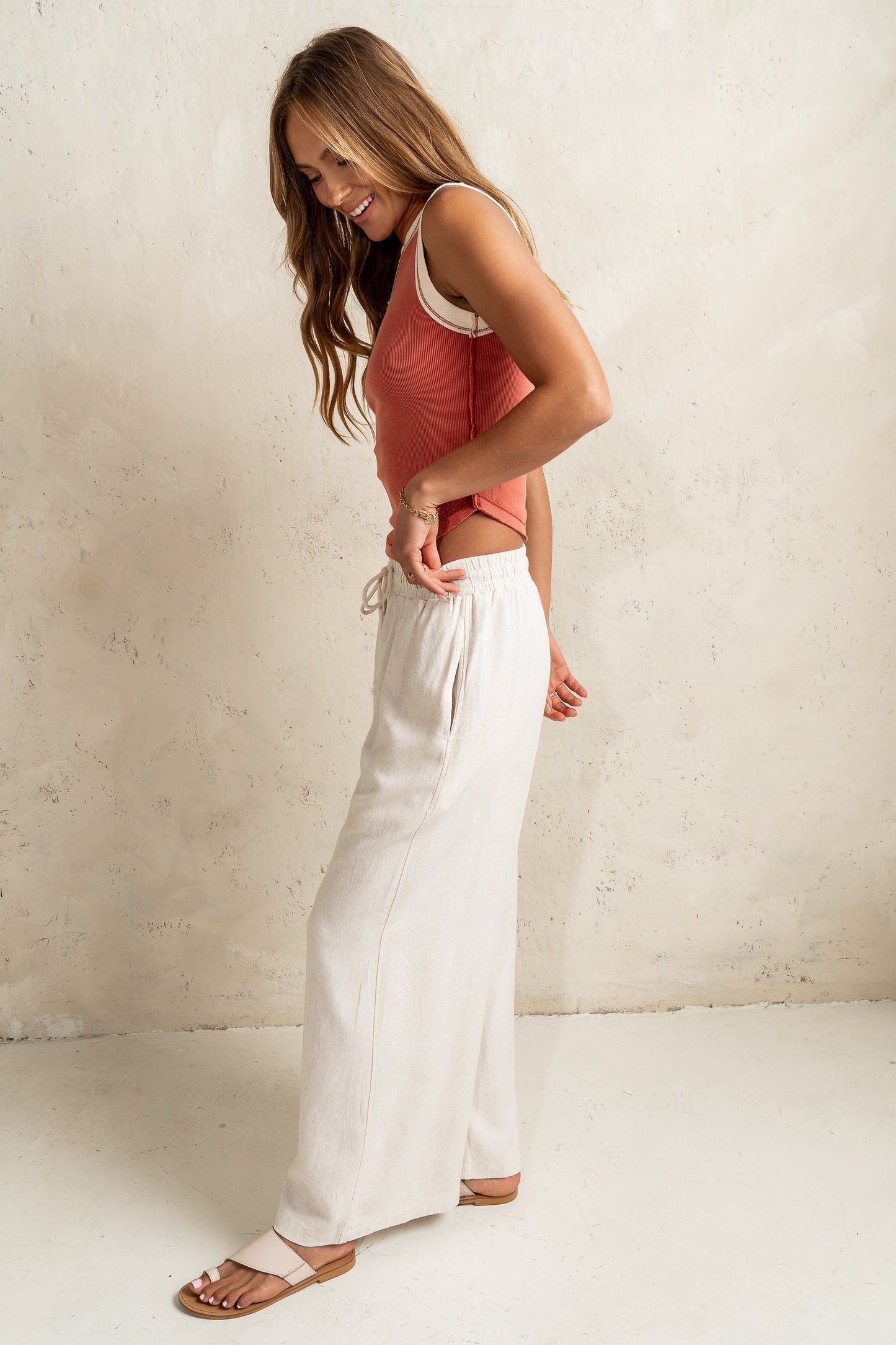 Nico Wide Leg Pants in Oatmeal - FINAL SALE
