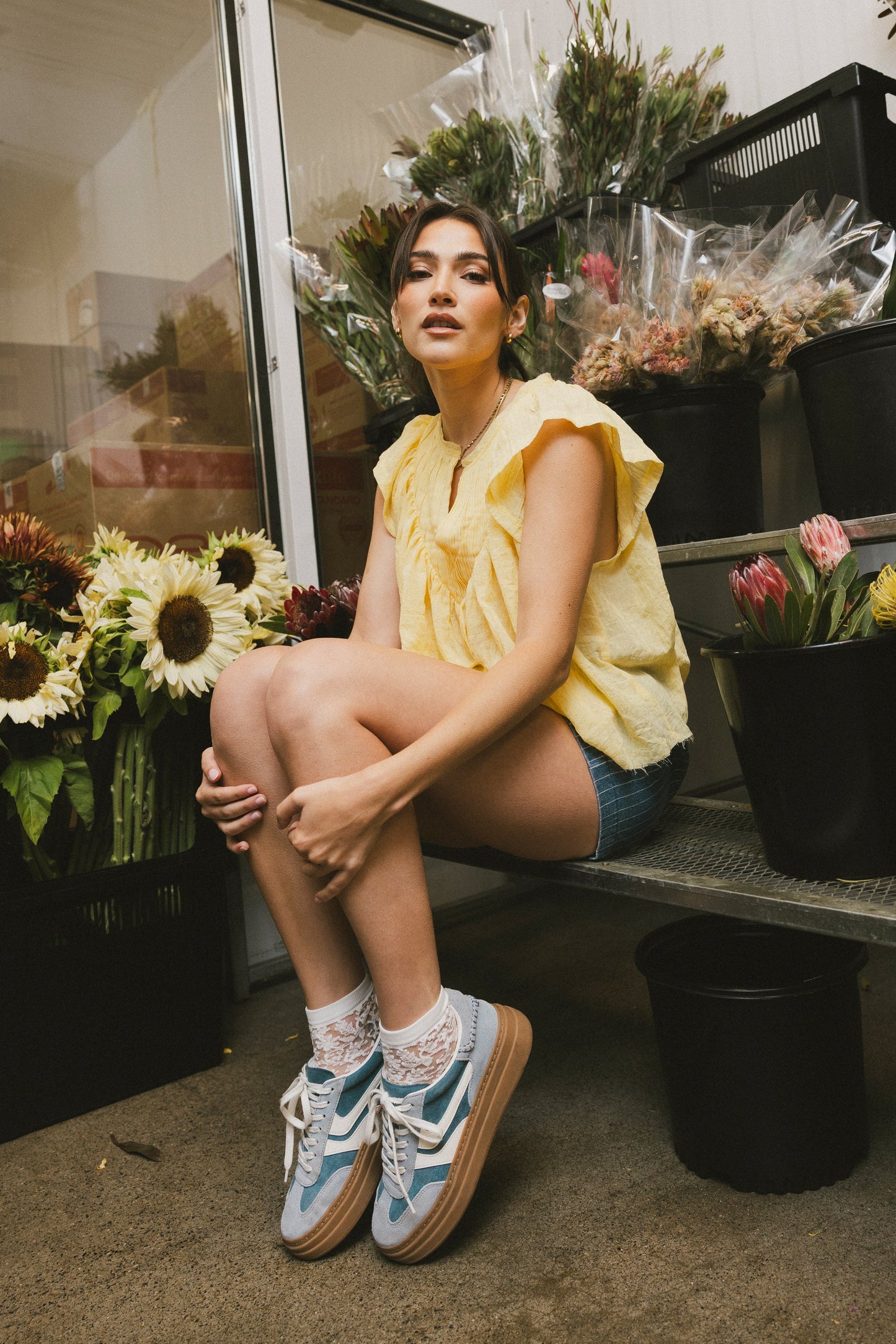 Leia Blouse in Yellow - FINAL SALE