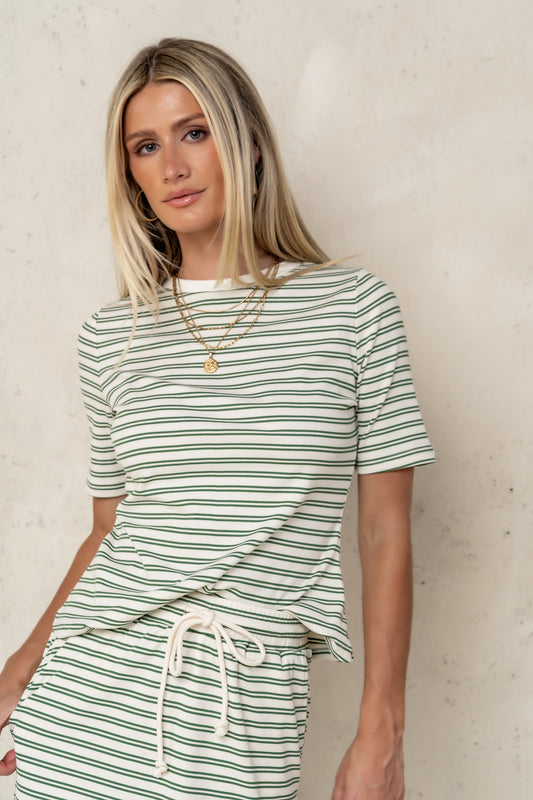 Niya Striped top in Green - FINAL SALE