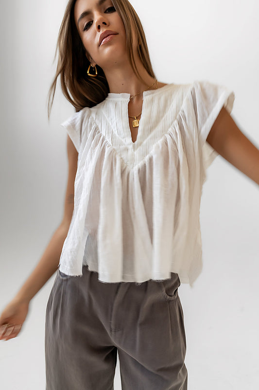 Leia Blouse in Cream - FINAL SALE