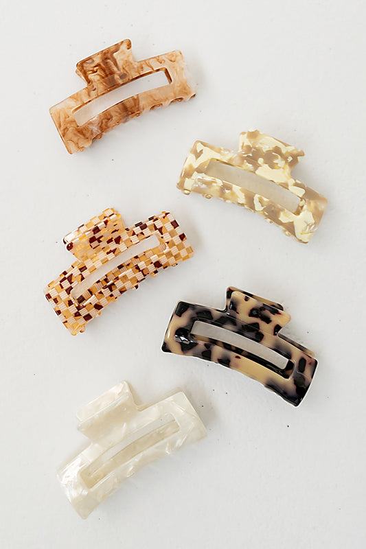 Allie Inlay Claw Clip in Tortoise