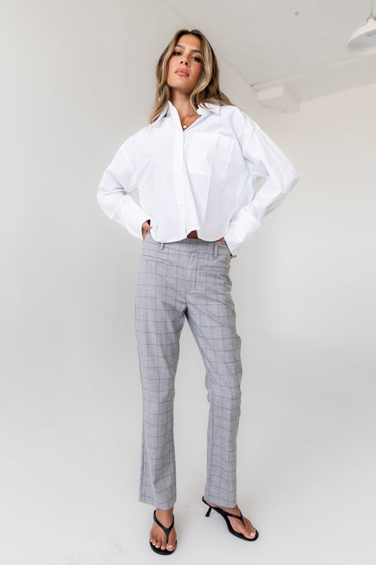 Willow Slim Straight Trouser in Grey