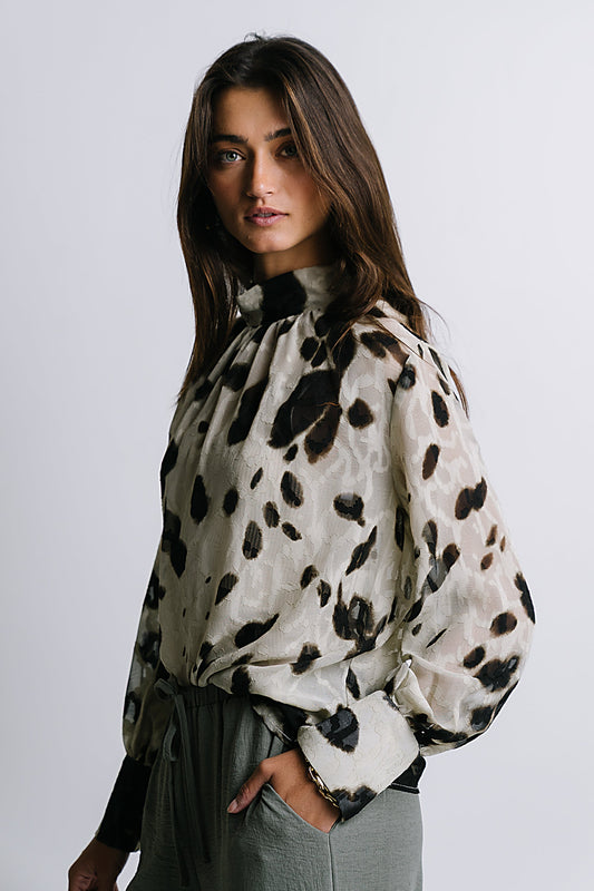 Camille Sheer Blouse in Ivory - FINAL SALE