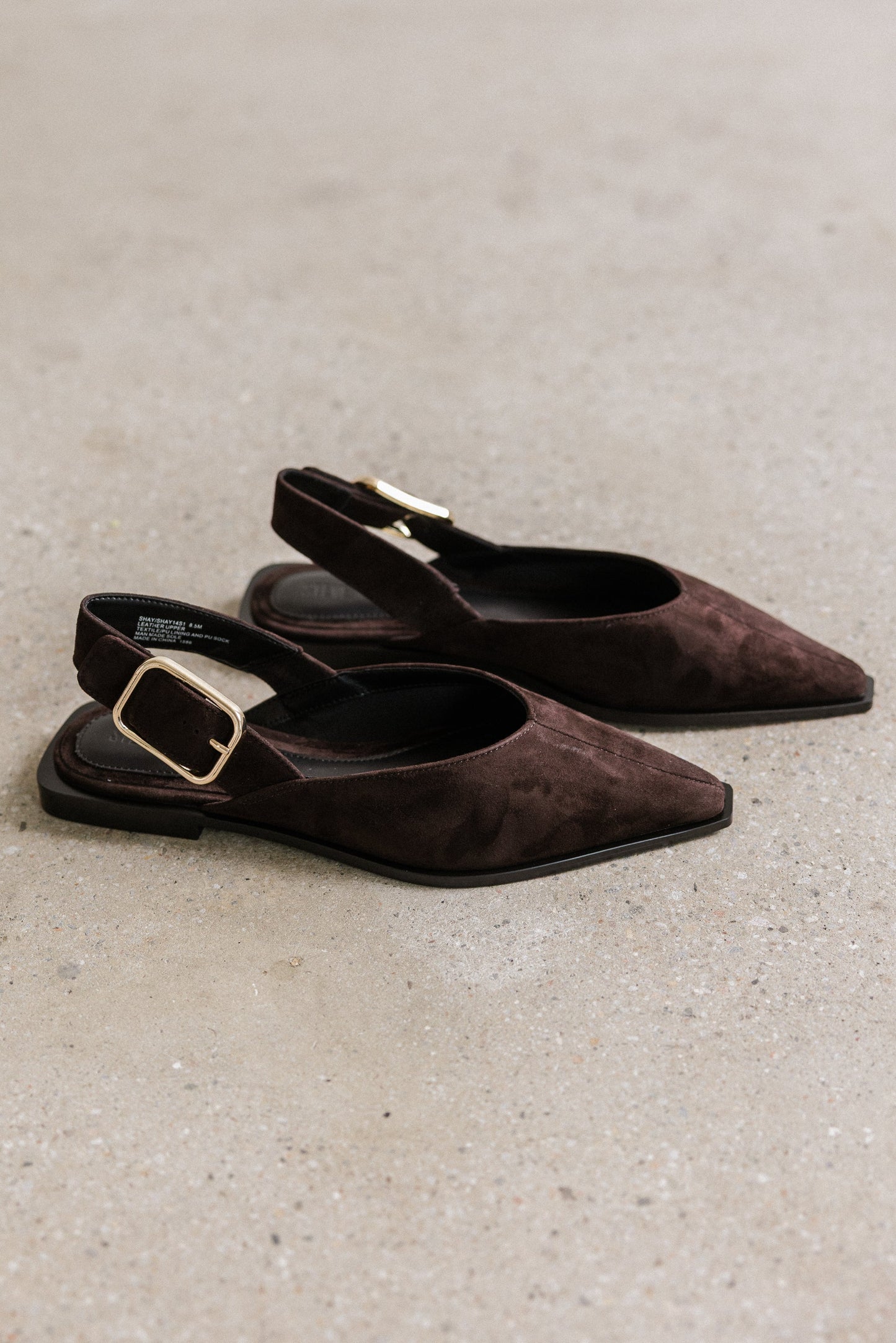 Steve Madden Shay Slingback Flats in Brown Suede