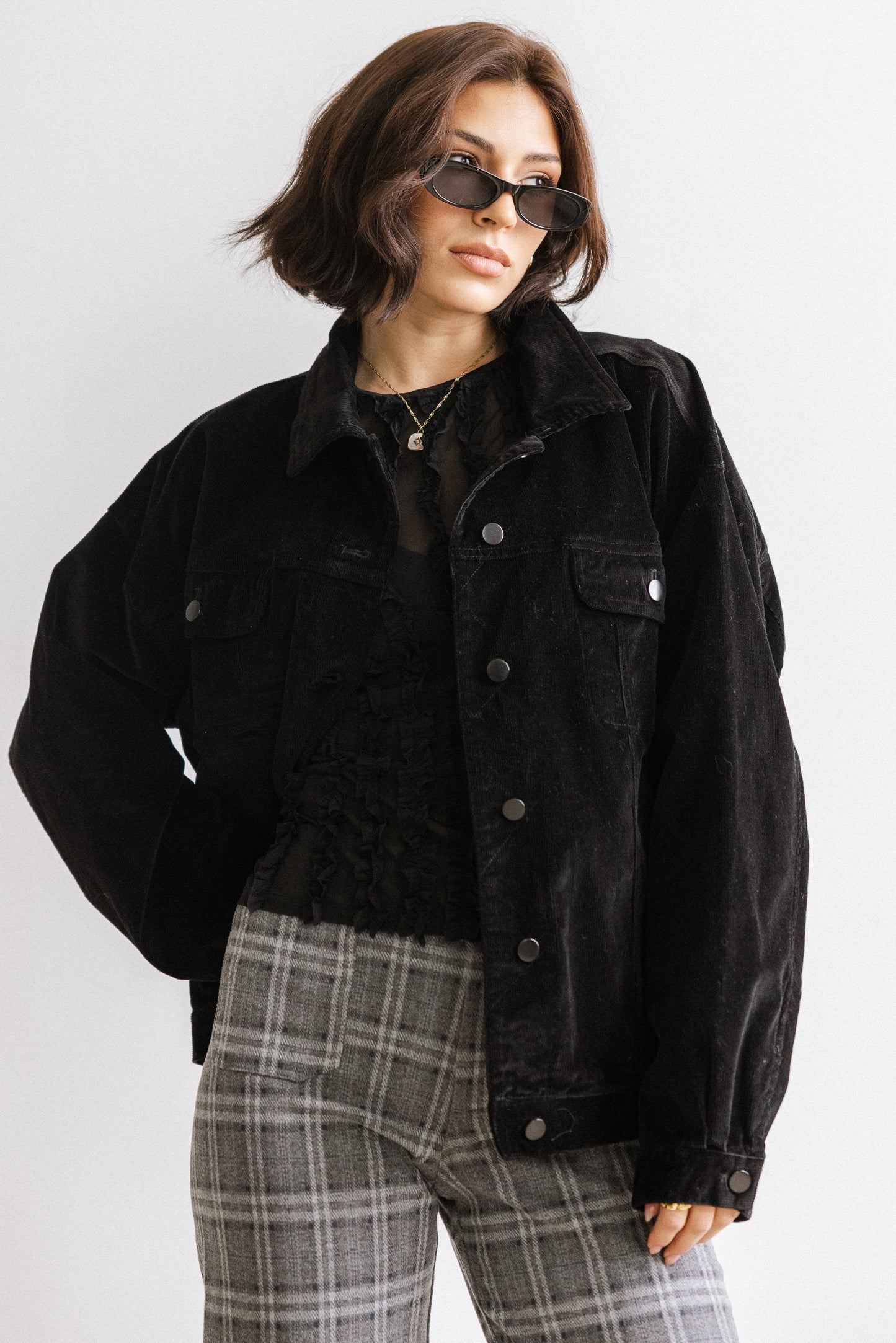 Sarah Corduroy Jacket in Black