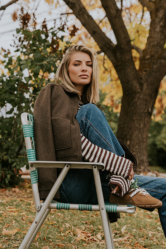 Juniper Collared Jacket in Brown - FINAL SALE