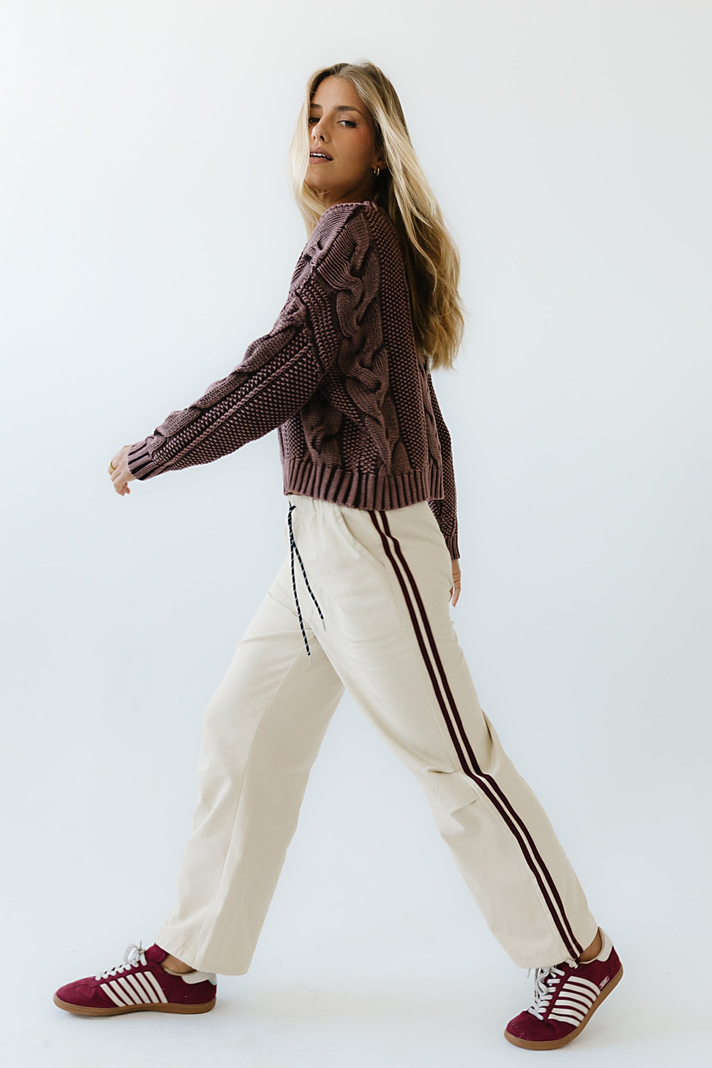 Franklin Striped Joggers in Cream