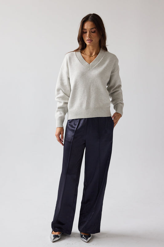 Adella Knit Sweater in Silver