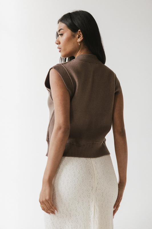 Tori Sweater Vest in Taupe