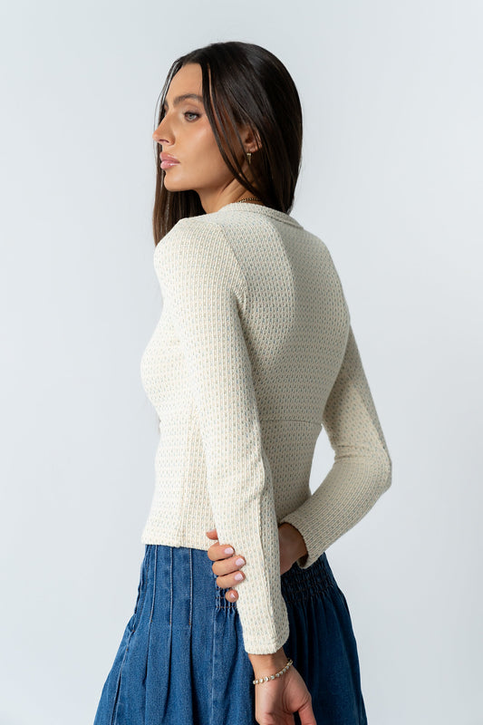 Mindy Button Front Sweater in Multi