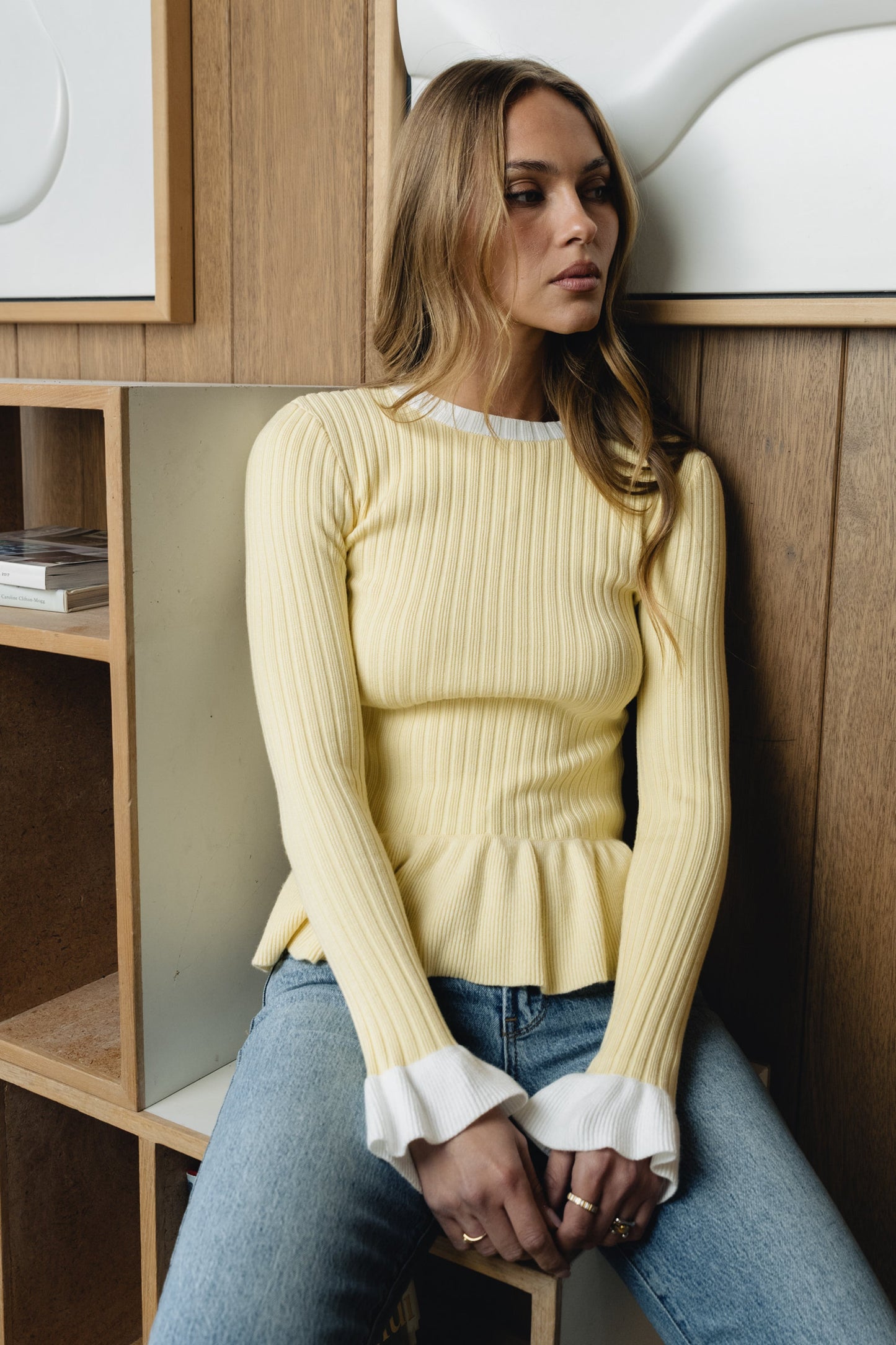 Berkley Peplum Top in Yellow