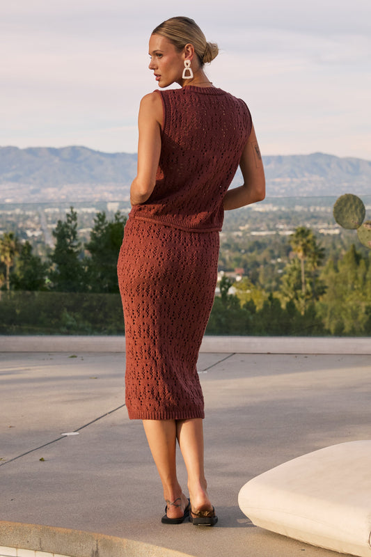 Joana Knit Skirt in Marsala