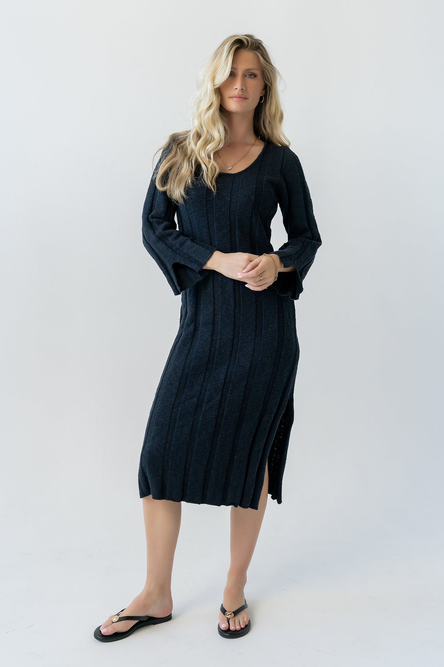 Camile Ribbed Sweater Dress