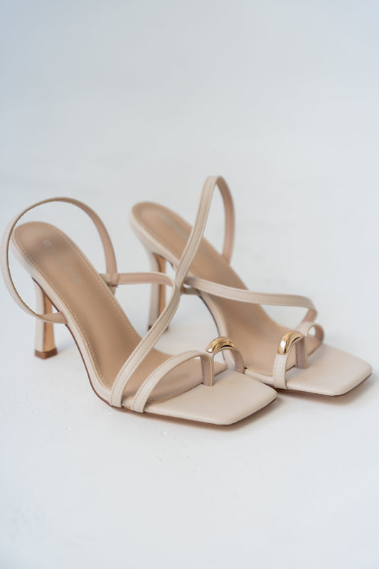 Heather Strappy Heels in Beige