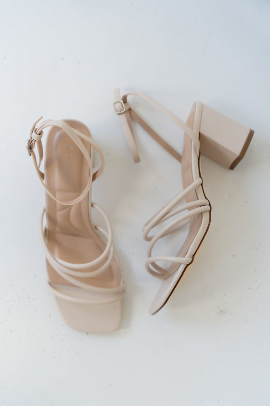 Emmarie Block Heel in Beige