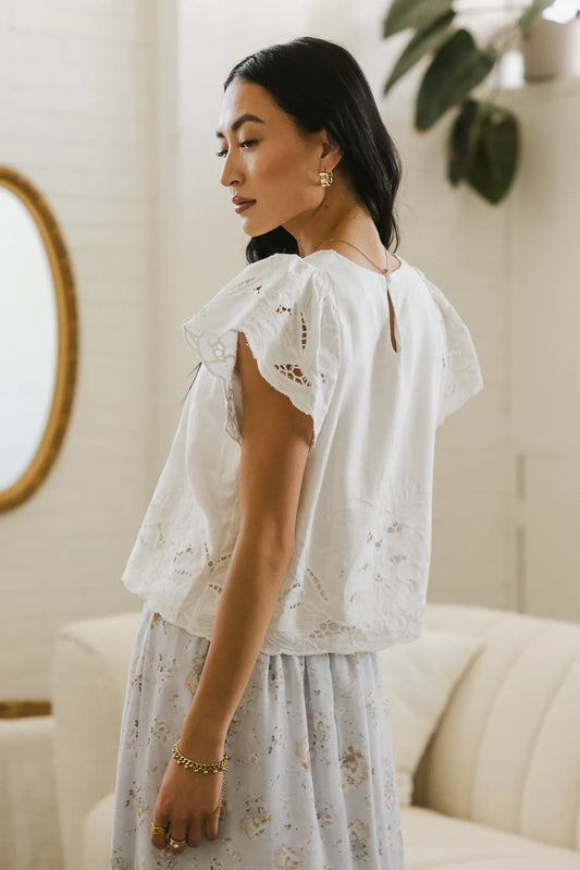 Myra Embroidered Blouse in Ivory - FINAL SALE