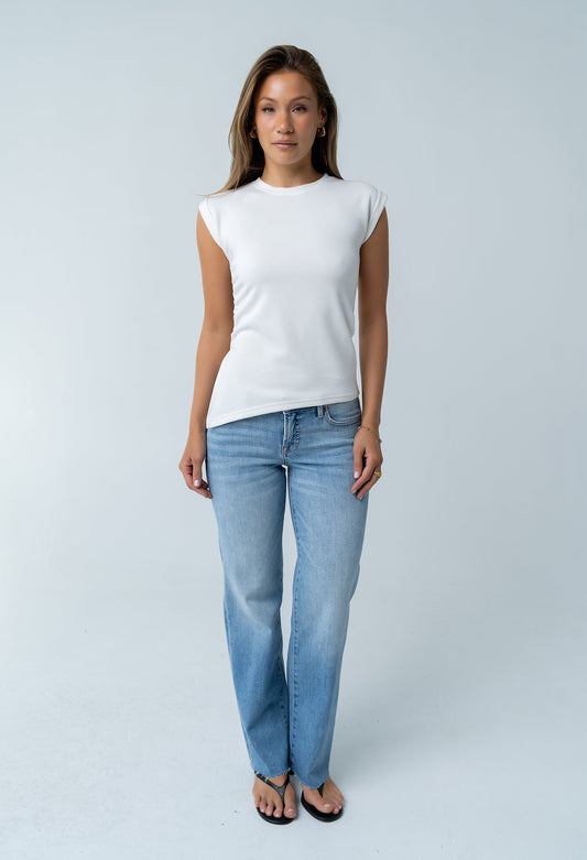 Johny Asymmetrical Top in White